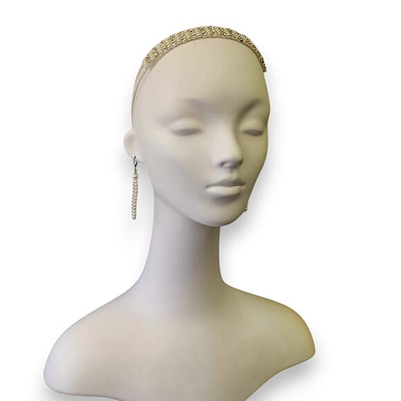 Vintage Pearl Tiara | Silver Headband | Bridal | Wedding | Princess Crown | Fall - Picture 2 of 2